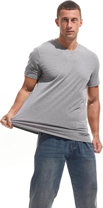 Men’s Modern Fitted V-Neck T-Shirt Premium Comfort Undershirt