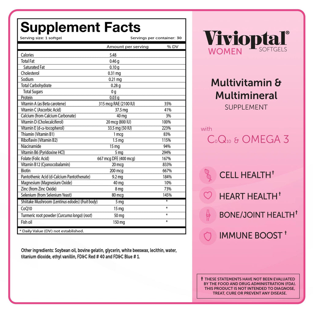 Vivioptal Women Multivitamin & Multimineral Supplement - 30 Softgels