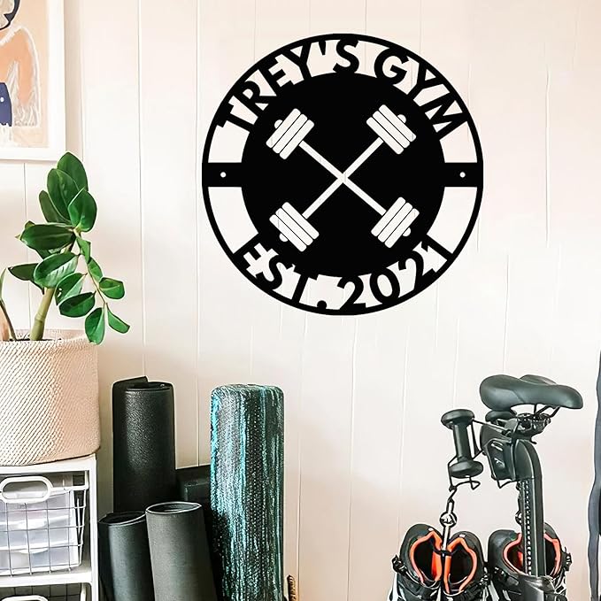 Luxury Personalized Gym Metal Sign, Custom Home Gym Decorations, Gifts for Fitness Lovers, Workout Room Decor, Gym Signs, Christmas Gifts 7