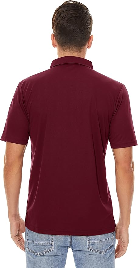 Men's Quick Dry Polo Shirt Moisture Wicking Performance Golf Shirt