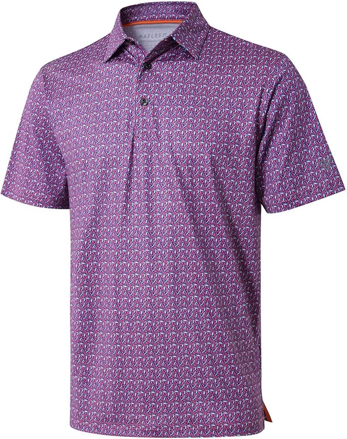 Men's Ironwave Fitness striped performance short sleeve golf polo shirt