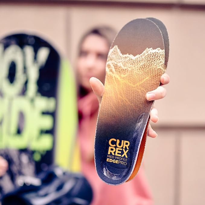 CURREX EdgePro Thermo Regulating Ski Boot Insoles for Snowboarding, Skiing, & Winter Sports ??Ski Boot Inserts with Shock Absorbing Cushioning ??for Men & Women ??High Arch, XS