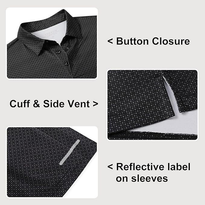 Men's Performance Striped Golf Polo - Moisture Wicking Sport Shirt