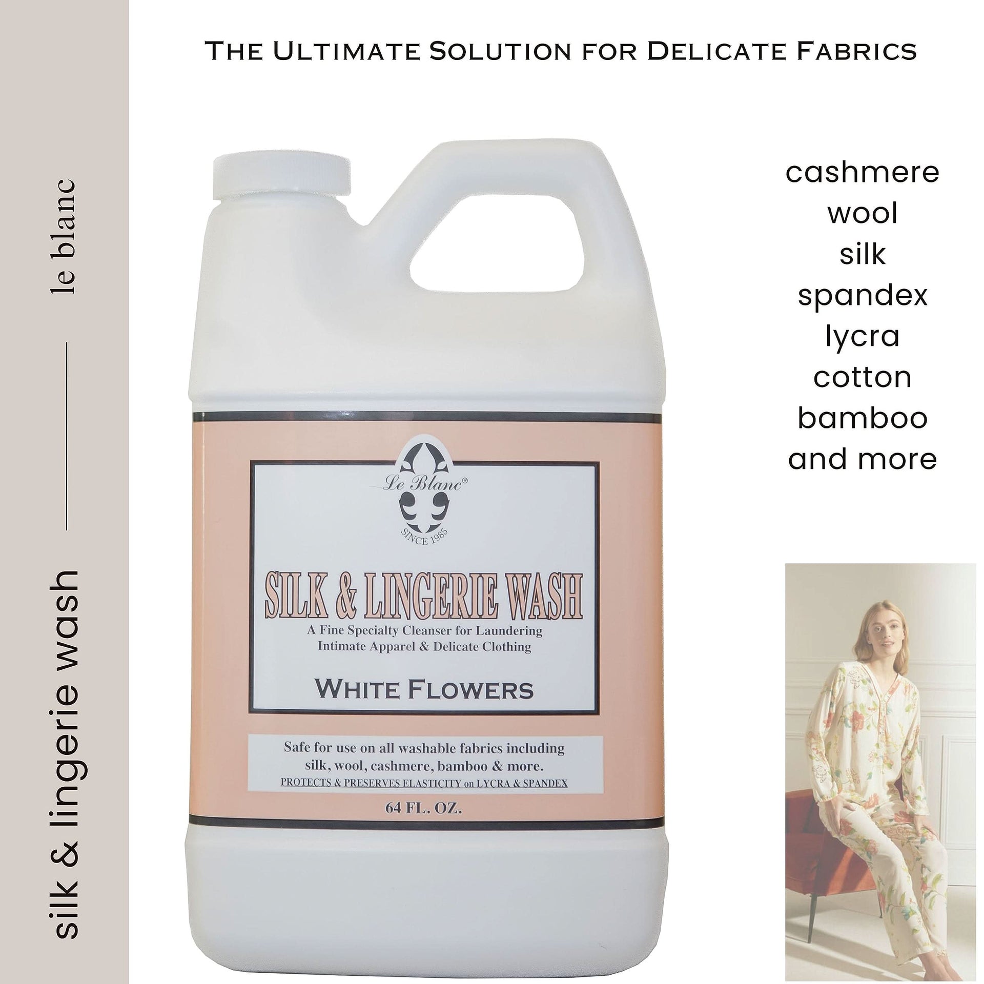 Le Blanc White Flowers Silk & Lingerie Wash 64 oz Liquid Detergent