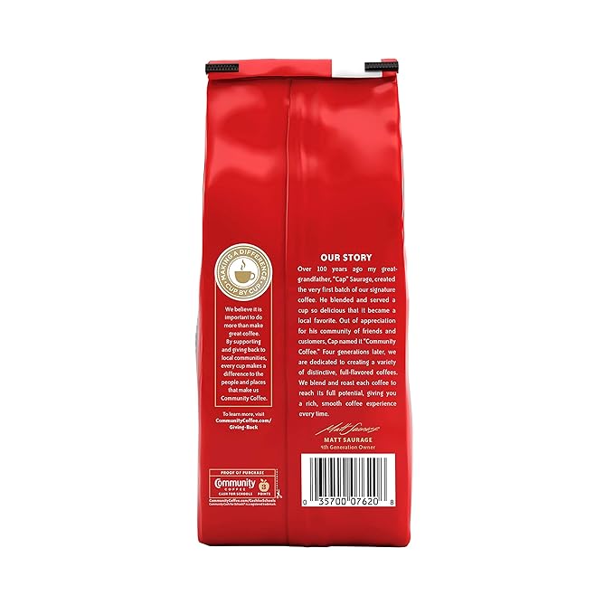 Community Coffee French Roast, 128 Ounces Ground Coffee, Extra Dark Roast, 32 Ounce Bag (Pack of 4)
