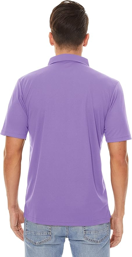 Men's Quick Dry Polo Shirt Moisture Wicking Performance Golf Shirt