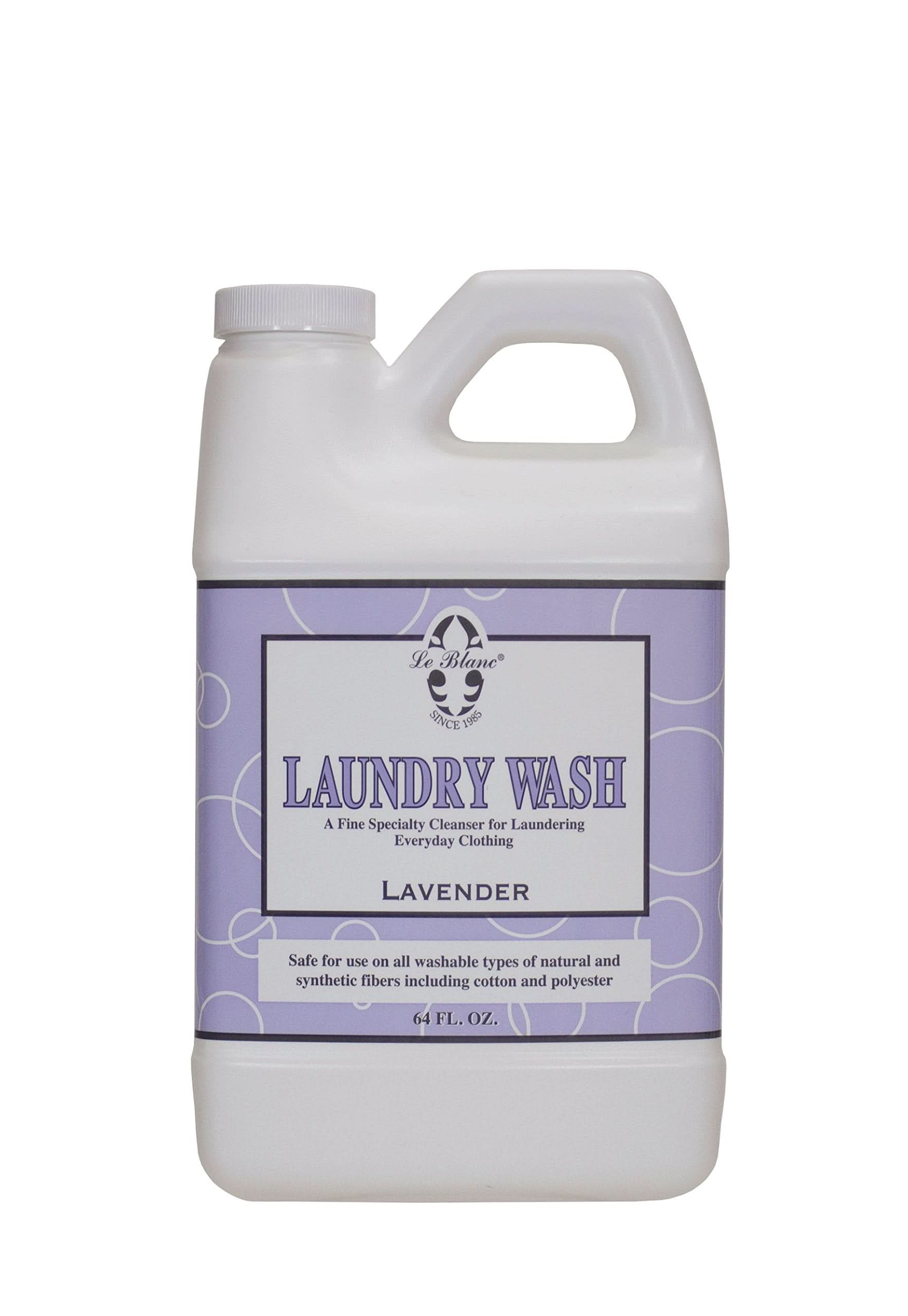 Bottle of Le Blanc Lavender Laundry Wash 64 oz for effective clothing care