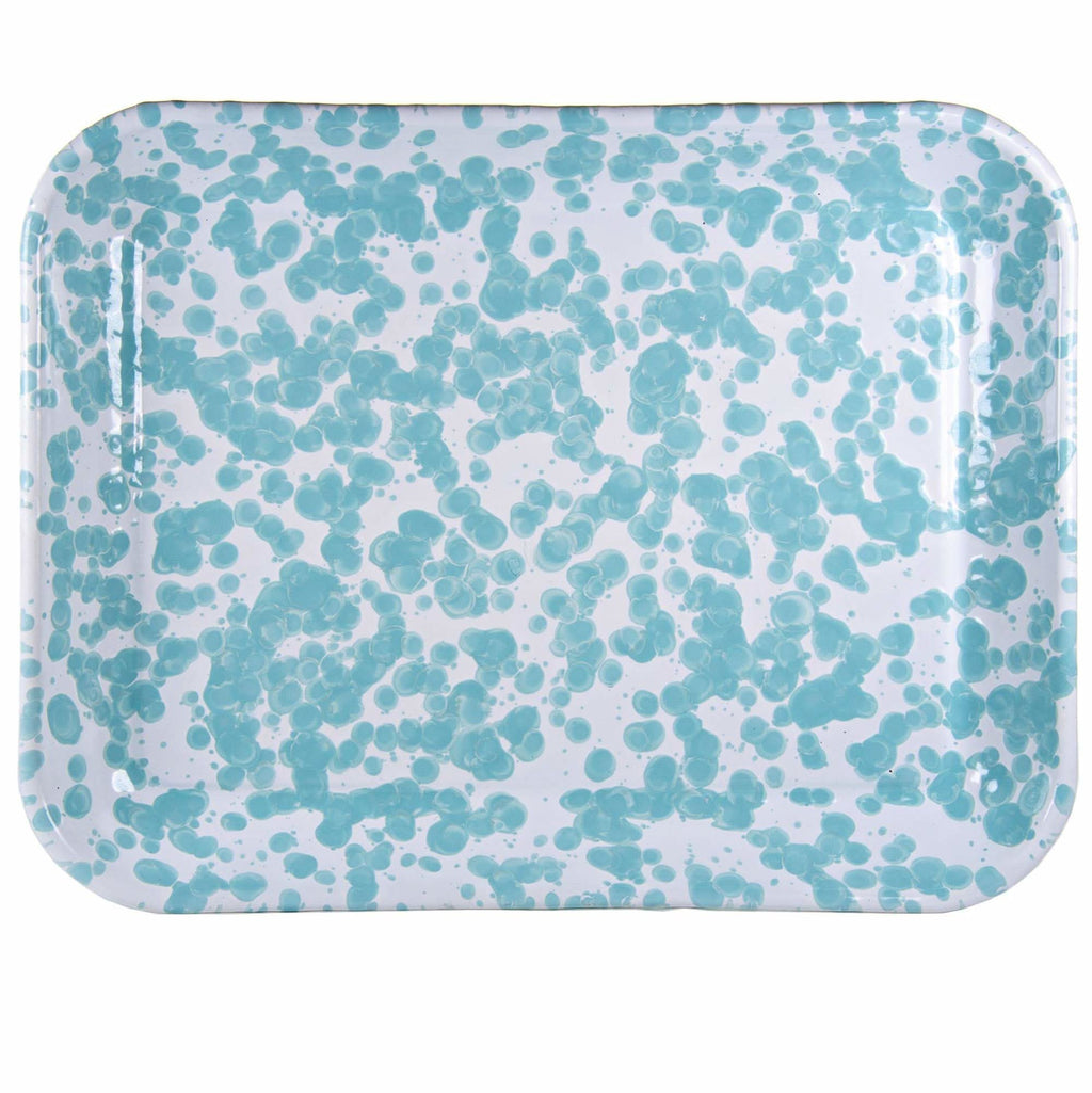 Enamelware Quarter Sheet Trays - Durable Spatterware Set of 2