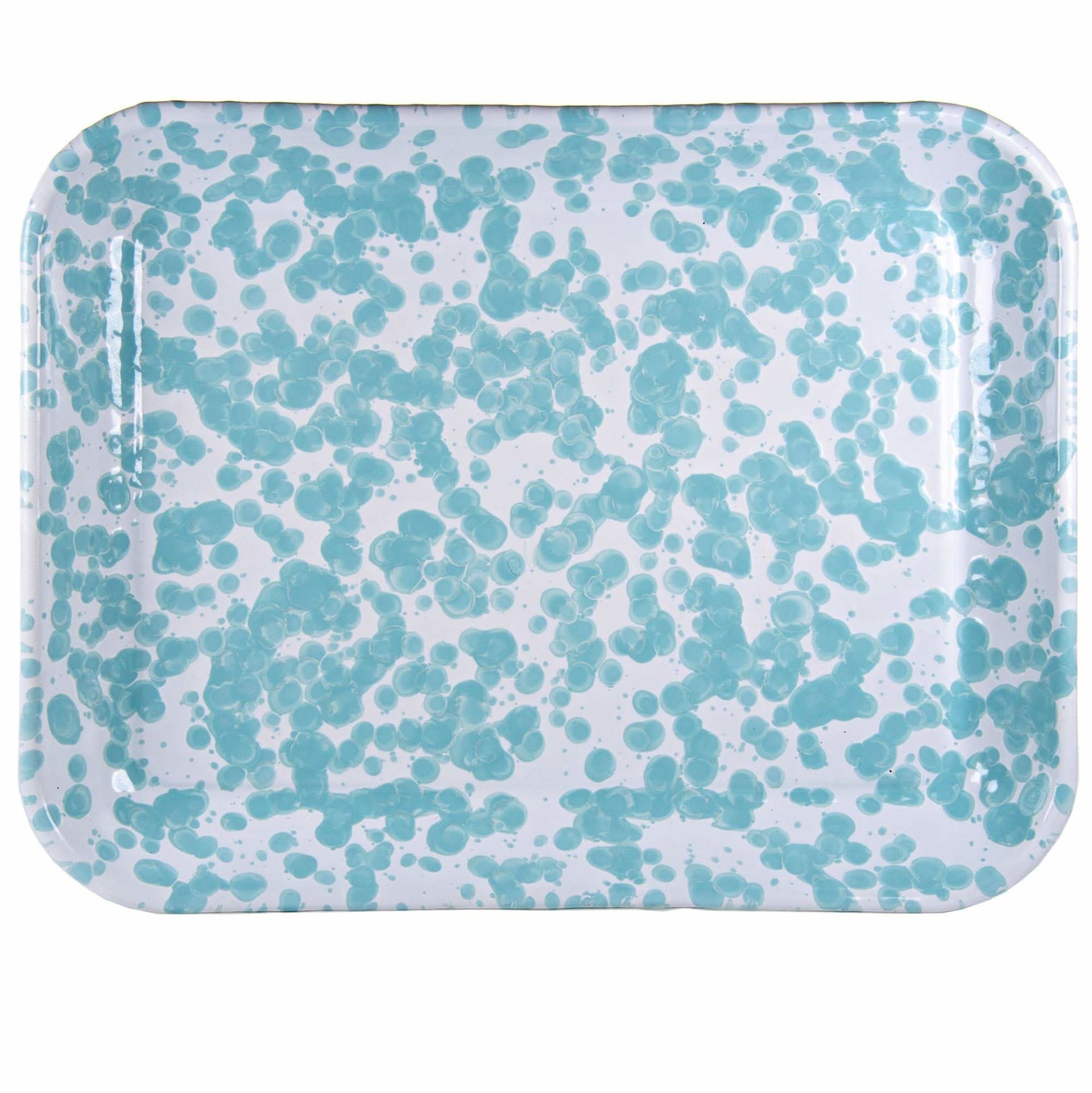 Enamelware Quarter Sheet Trays - Durable Spatterware Set of 2