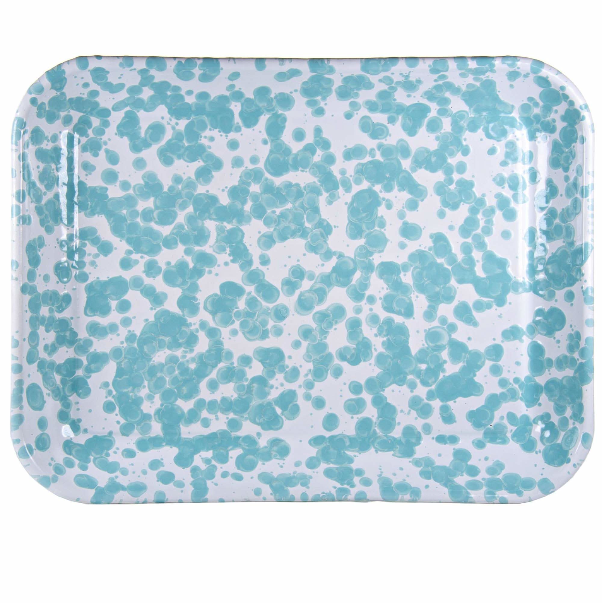 Enamelware Quarter Sheet Trays - Durable Spatterware Set of 2
