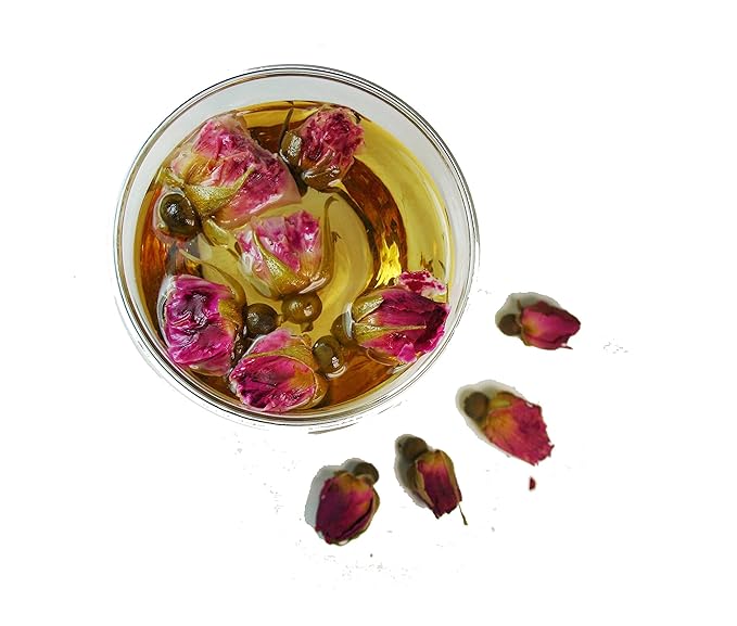 Greenhilltea Premium Dried Rose Buds Rosebud Flower Herb Loose Leaf Tea Fragrant Natural Healthy Herbal Tea 3 OZ