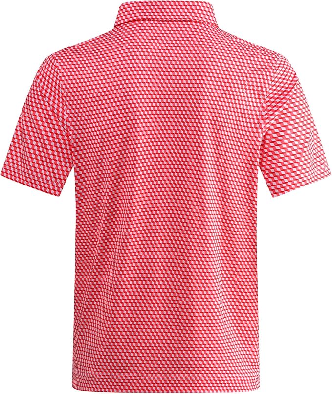 Men's Quick Dry Performance Polo Shirt - Athletic Print Golf Top