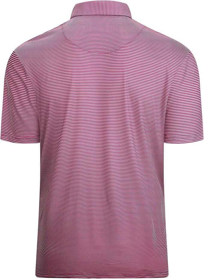 Jacquard Striped Men's Performance Golf Polo Moisture Wicking Shirt