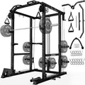 R1-V4 Power Cage Rack, 2000LB Squat Rack with Cable Crossover System, Multi-Function Weight Cage, Home Gym Workout Machine with More Training Attachments