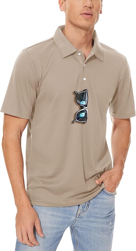 Men's Quick Dry Pique Jersey Polo Shirt for Golf and Work