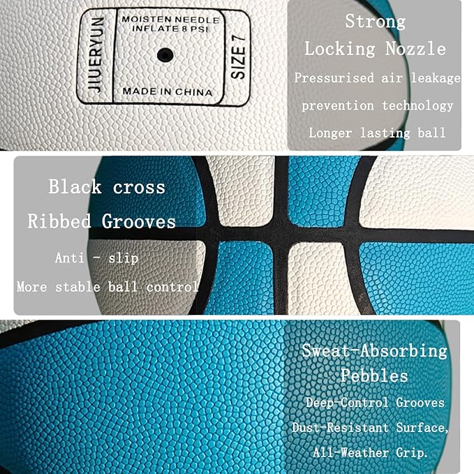 Wave Basketball, Blue and Yellow, Indoor/Outdoor Sports Basketball, Communion Gifts for Boys, Dedicated to 3v3 Matches, Size 7(29.5'')