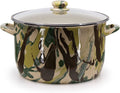 18-quart Golden Rabbit enamelware stock pot featuring a camouflage pattern.