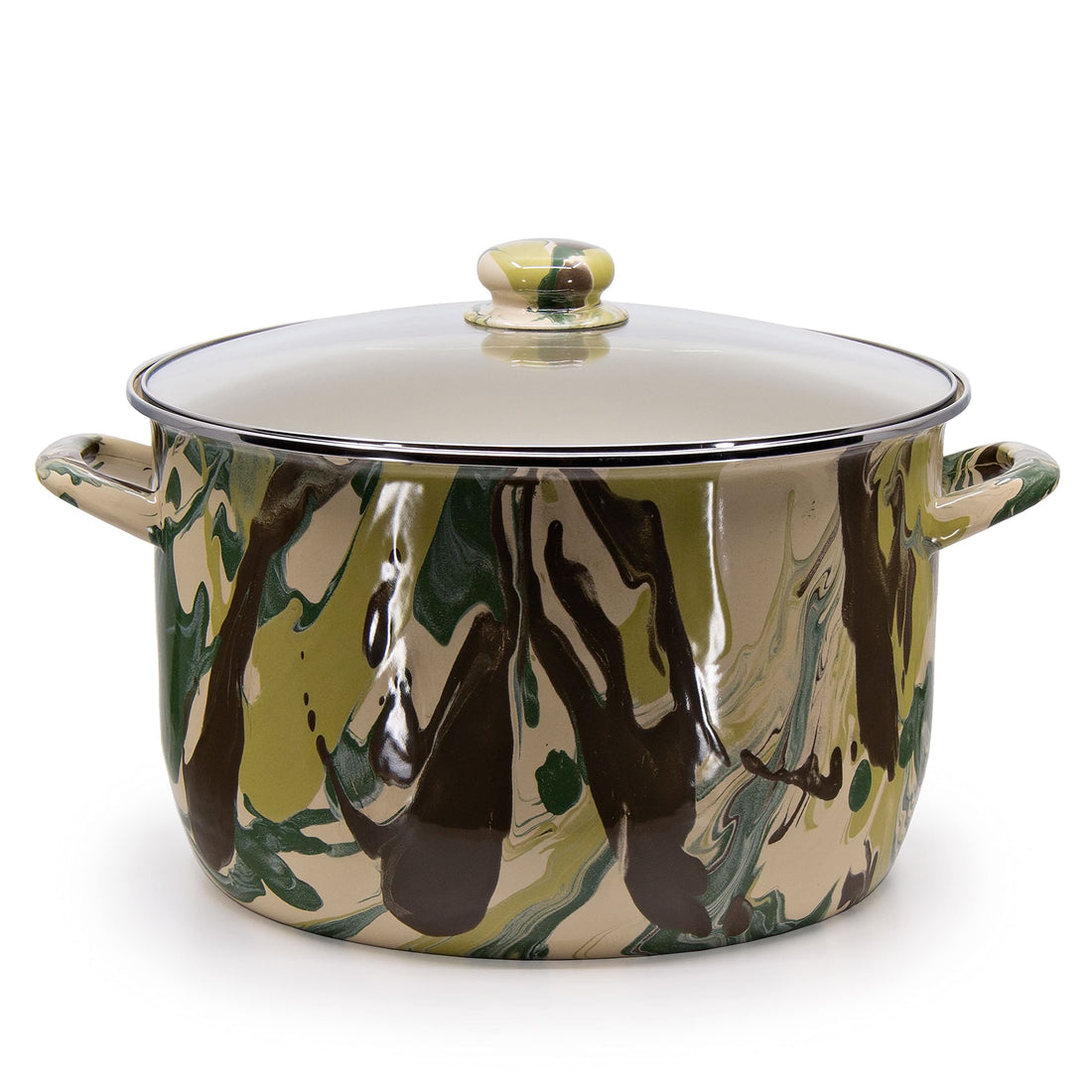 18qt Enamelware Stock Pot with Stainless Steel Trim