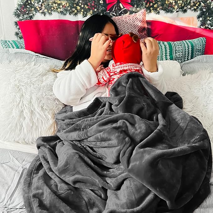 Bedsure Fleece Blankets King Size Dark Grey - Bed Blanket Soft Lightweight Plush Cozy Fuzzy Luxury Microfiber, 108x90 inches