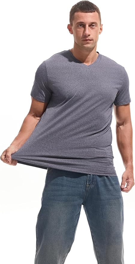 Men’s Modern Fitted V-Neck T-Shirt Premium Comfort Undershirt