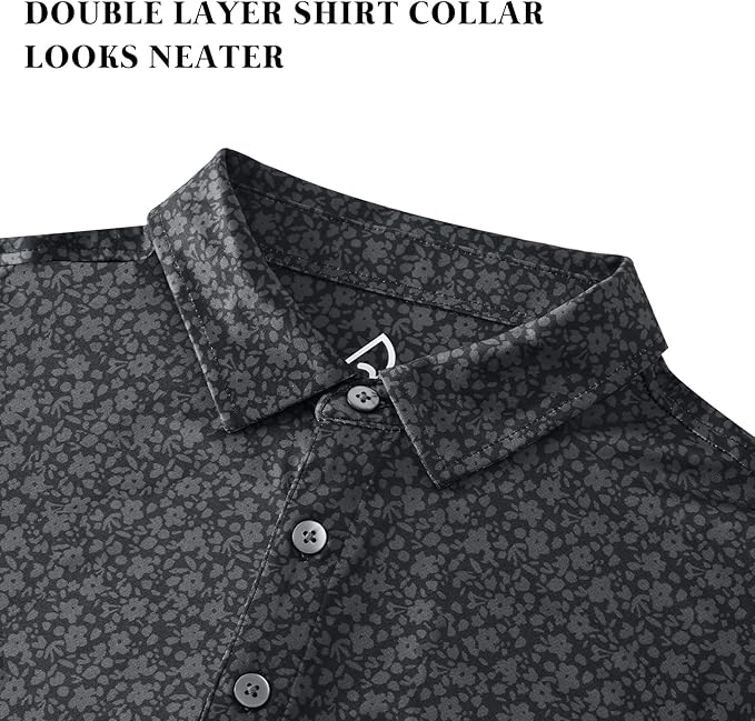 Mens Short Sleeve Performance Golf Polo Shirt Moisture Wicking
