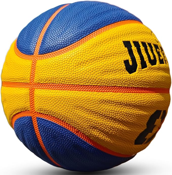 Wave Basketball, Blue and Yellow, Indoor/Outdoor Sports Basketball, Communion Gifts for Boys, Dedicated to 3v3 Matches, Size 7(29.5'')