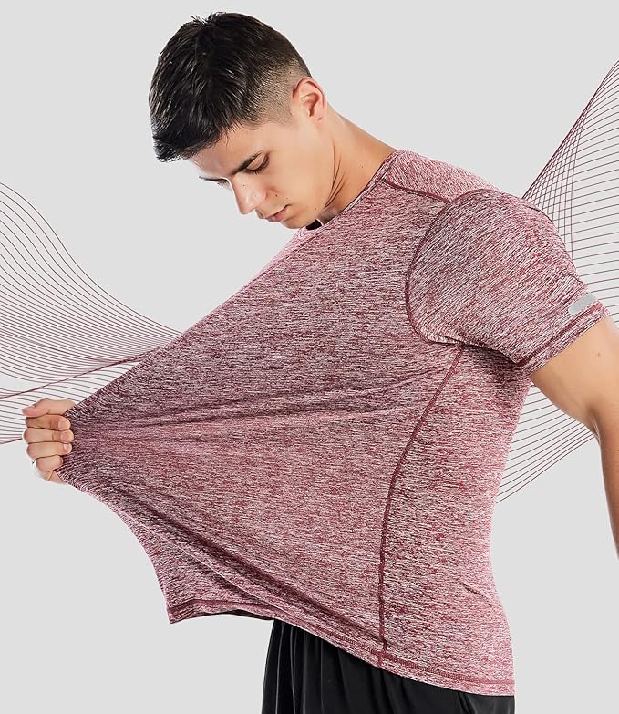 Men's Quick Dry Athletic Gym T-Shirt Moisture Wicking Workout Tee