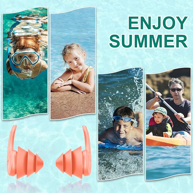Kids Swimming Ear Plugs,3 Pairs Waterproof Reusable Silicone Child Swim Earplugs for Swimming Surfing Bathing Showering,Small Children Water Ear Plugs Suitable for Boys and Girls (Kids 4-12 Years Old)