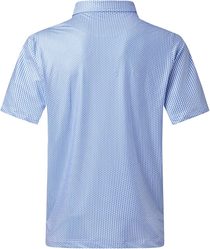 Men's Quick Dry Performance Polo Shirt - Athletic Print Golf Top