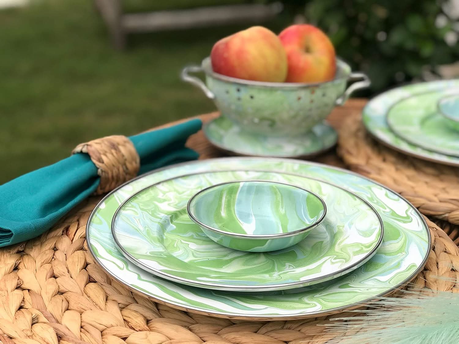 Modern Monet Enamelware Medium Colander – Watercolor Kitchenware