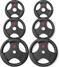 GIKPAL 2-inch Rubber Olympic Grip Weight Plates for Strength Training, Weightlifting in Home & Gym, Barbell Weights Plates Set (2.5/5/10/25/35/45 LB)