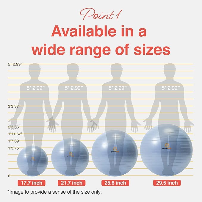 Exercise Ball for Balance Stability Fitness Workout Yoga Pilates at Home Office & Gym Birthing Ball for Pregnancy, Office Ball Chair