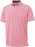 Men's striped short sleeve golf polo in performance moisture-wicking fabric