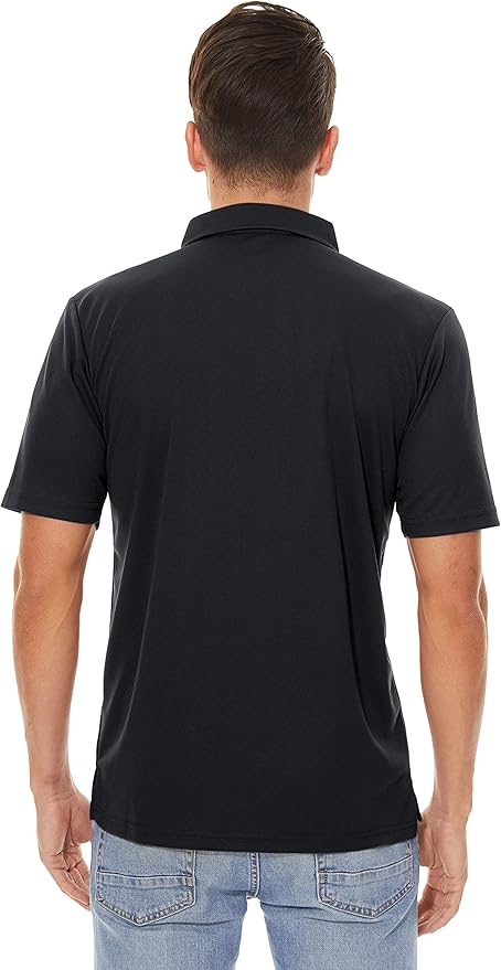Men's Quick Dry Polo Shirt Moisture Wicking Performance Golf Shirt