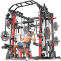 Smith Machine Power Rack Multifunctional Power Cage Deep Squat Rack Cable Crossover System Selectable More Training Attachment for Garage & Home Gym