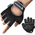 FIGHTECH Workout Gloves for Men and Women, Fingerless Weight Lifting Gloves with Cushioned Palms, Gym Gloves for Exercise Fitness Training Climbing Cycling, Breathable and Lightweight
