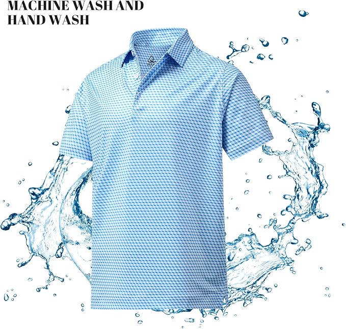 Men's Geometric Print Performance Golf Polo Shirt - Quick Dry