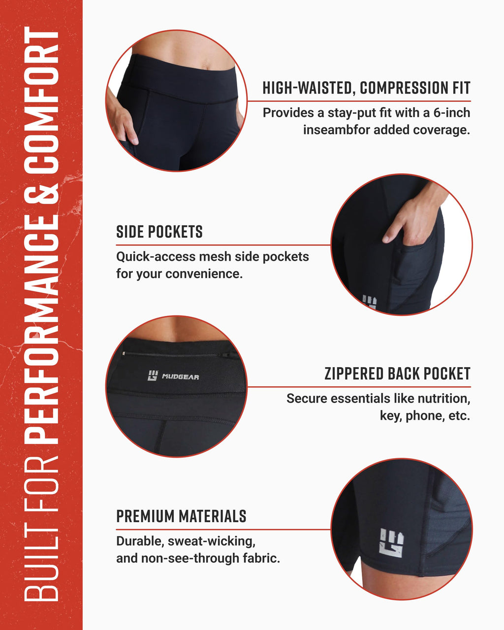 Women's Flex-Fit 6-Inch Compression Shorts for Obstacle Racing - Image 3