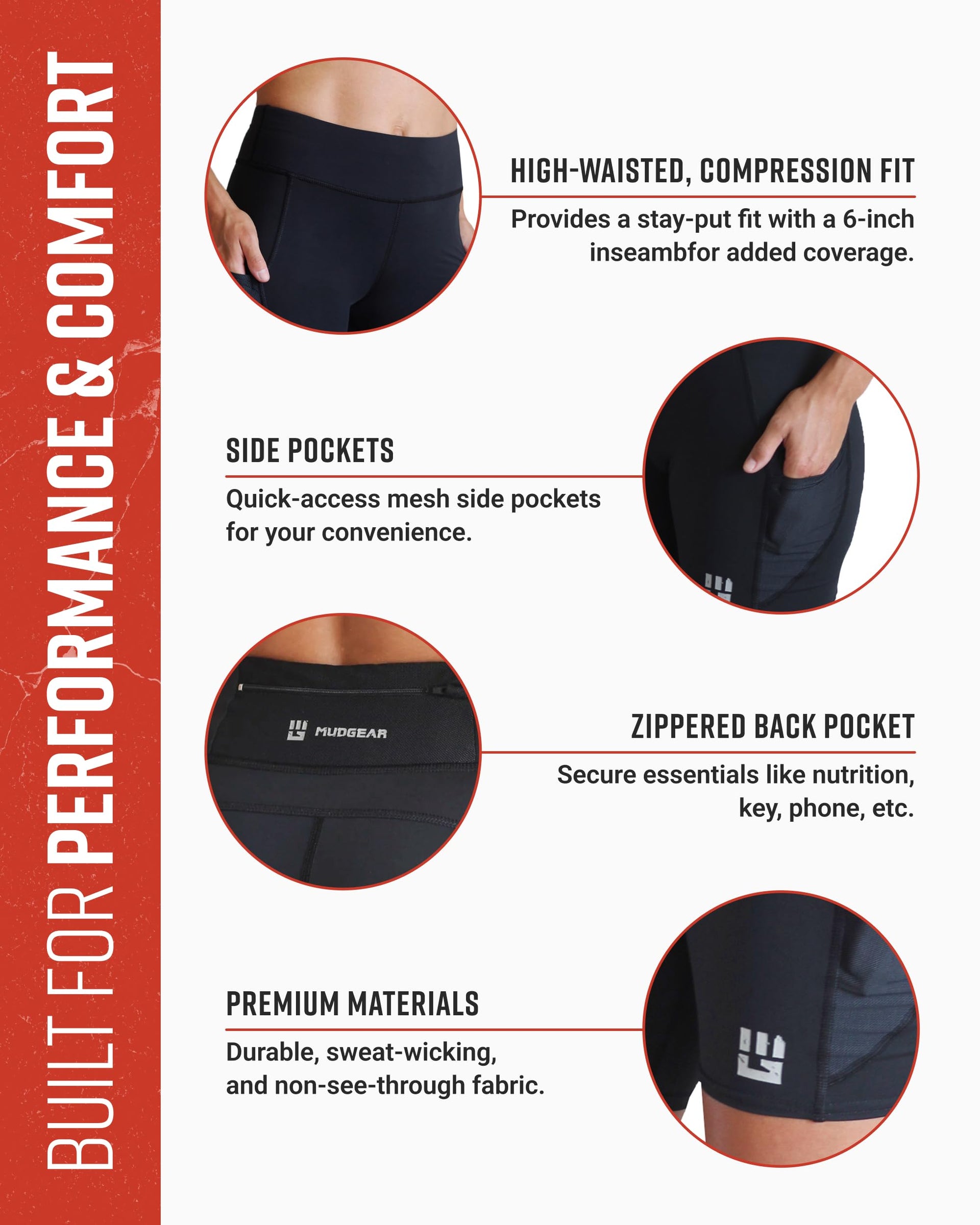 Women's Flex-Fit 6-Inch Compression Shorts for Obstacle Racing - Image 3