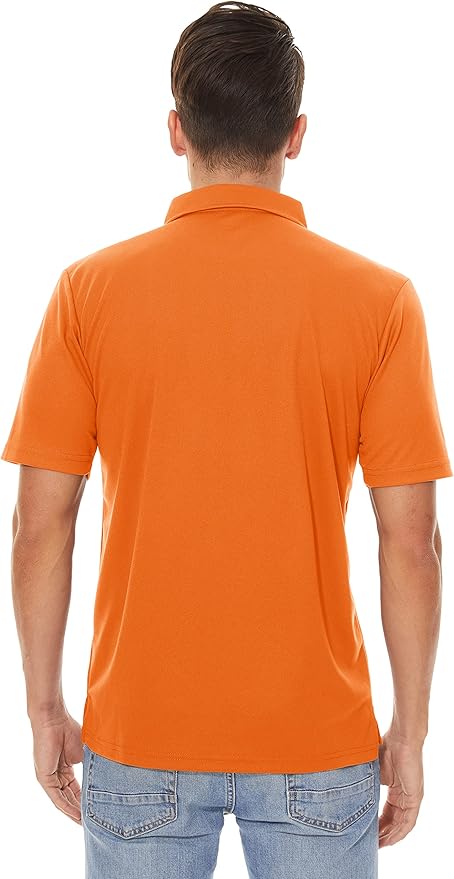 Men's 3-Button Pique Performance Polo - Quick Dry Work Golf Shirt