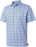 Men's short sleeve striped golf polo in performance moisture-wicking fabric