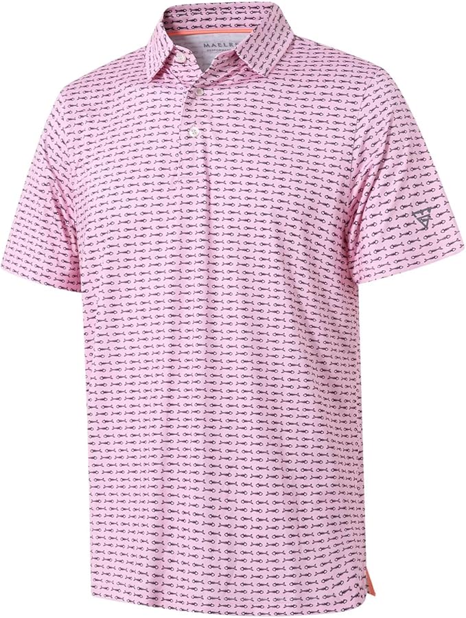 Men's Ironwave Fitness striped performance short sleeve golf polo shirt