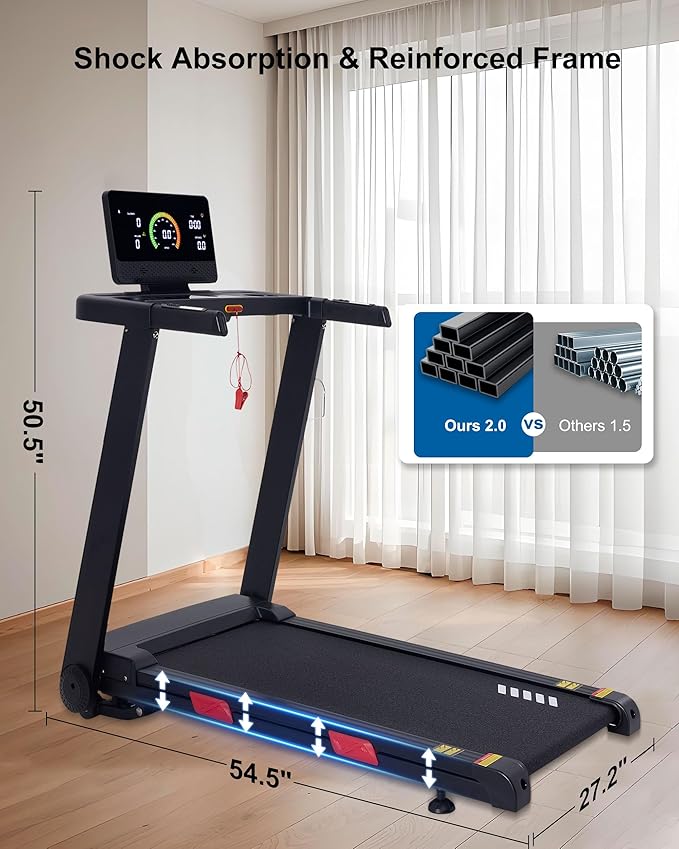 Professional Auto Incline Treadmill with 3.0HP Motor - Black/Red