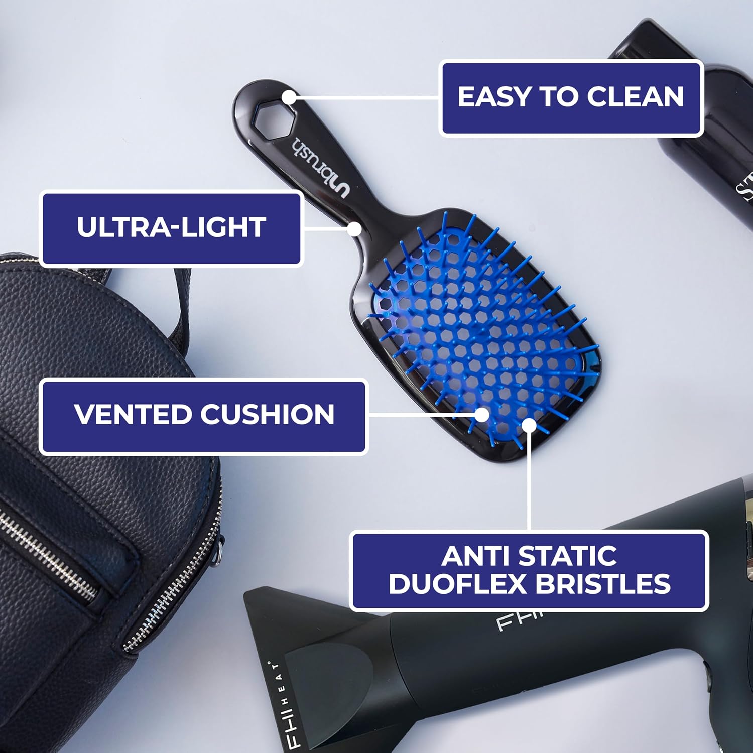 UNbrush Detangling Hair Brush for Kids - Gentle & Painless Blue