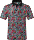Man wearing a quick-dry athletic short sleeve polo shirt for golf
