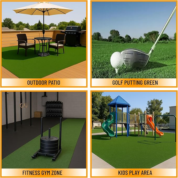 Ottomanson Artificial Turf Golf Hitting Mat 3' x 25' Indoor/Outdoor Waterproof Synthetic Fake Grass for Putting Practice Baseball Football Sports Gym Backyard, Custom Size 2' up to 30'