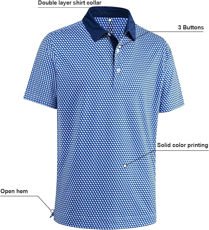 Men's Quick Dry Golf Polo Shirt Short Sleeve Athletic Performance