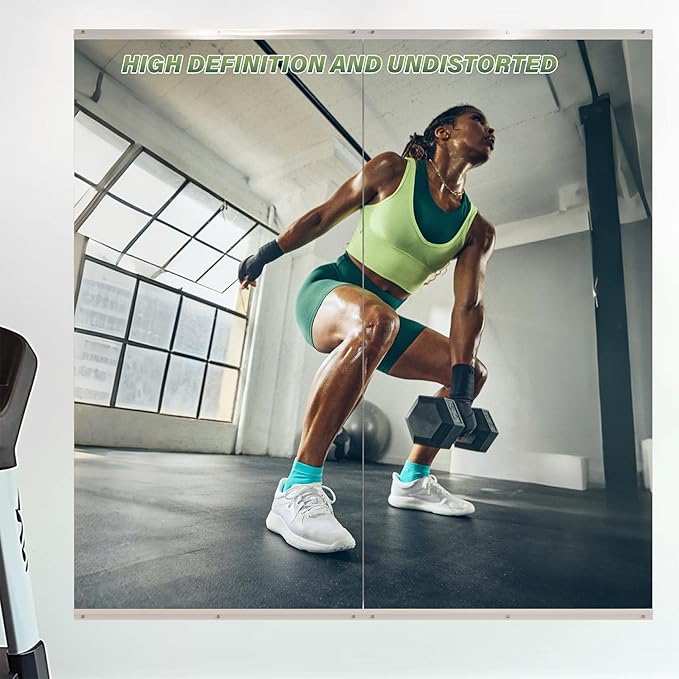 ROOMTEC Workout Mirrors for Home Gym 60"x30"-2PCS, Large Wall Mirror Full Length for Fitness, Yoga, Big Wall Mounted Frameless Glass Mirror for Garage, Dance Studio, Bedroom