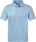 Men's athletic printed performance golf polo with short sleeves