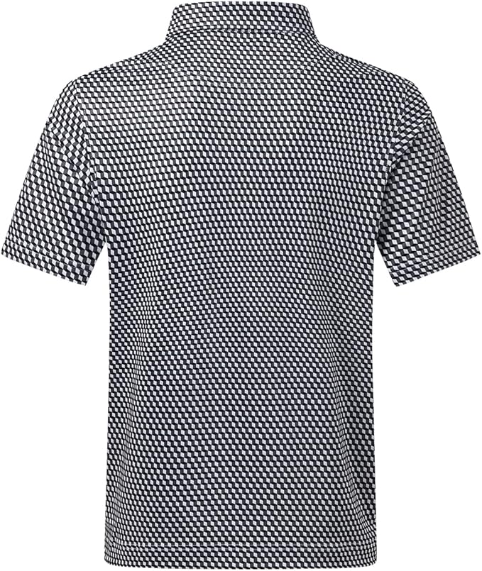 Men's Quick Dry Performance Polo Shirt - Athletic Print Golf Top